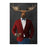 Moose drinking whiskey wearing red and blue suit large wall art print