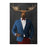 Moose smoking cigar wearing blue and red suit large wall art print