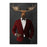 Moose smoking cigar wearing red and black suit canvas wall art