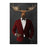 Moose smoking cigar wearing red and black suit large wall art print