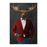 Moose smoking cigar wearing red and blue suit large wall art print