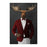 Moose smoking cigar wearing red and white suit large wall art print