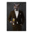 Owl drinking beer wearing brown suit canvas wall art