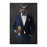Owl drinking beer wearing navy suit large wall art print