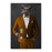 Owl drinking beer wearing orange suit canvas wall art