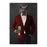 Owl drinking beer wearing red and black suit canvas wall art