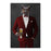 Owl drinking beer wearing red suit canvas wall art