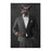 Owl drinking martini wearing gray suit large wall art print