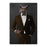 Owl drinking red wine wearing brown suit canvas wall art