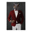 Owl drinking whiskey wearing red and white suit large wall art print