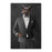 Owl smoking cigar wearing gray suit canvas wall art