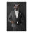 Owl smoking cigar wearing gray suit large wall art print