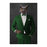Owl smoking cigar wearing green suit large wall art print