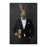 Rabbit drinking beer wearing black suit canvas wall art