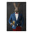 Rabbit drinking beer wearing blue and red suit canvas wall art