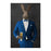 Rabbit drinking beer wearing blue suit large wall art print