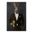 Rabbit drinking beer wearing brown suit canvas wall art
