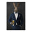 Rabbit drinking beer wearing navy suit canvas wall art