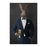 Rabbit drinking beer wearing navy suit large wall art print