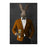 Rabbit drinking beer wearing orange and black suit large wall art print