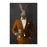 Rabbit drinking beer wearing orange suit large wall art print