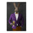 Rabbit drinking beer wearing purple and orange suit canvas wall art