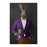 Rabbit drinking beer wearing purple and orange suit large wall art print