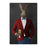 Rabbit drinking beer wearing red and blue suit canvas wall art
