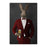 Rabbit drinking beer wearing red suit canvas wall art