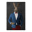 Rabbit drinking martini wearing blue and red suit canvas wall art