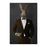 Rabbit drinking martini wearing brown suit large wall art print