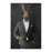 Rabbit drinking martini wearing gray suit canvas wall art
