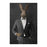Rabbit drinking martini wearing gray suit large wall art print