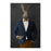 Rabbit drinking martini wearing navy and orange suit canvas wall art