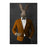Rabbit drinking martini wearing orange and black suit large wall art print