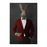 Rabbit drinking martini wearing red and black suit large wall art print