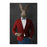 Rabbit drinking martini wearing red and blue suit large wall art print