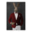 Rabbit drinking martini wearing red and white suit canvas wall art