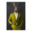 Rabbit drinking martini wearing yellow suit canvas wall art