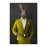 Rabbit drinking martini wearing yellow suit large wall art print