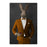 Rabbit drinking red wine wearing orange suit canvas wall art