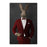 Rabbit drinking red wine wearing red suit canvas wall art