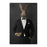 Rabbit drinking whiskey wearing black suit canvas wall art