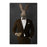 Rabbit drinking whiskey wearing brown suit canvas wall art
