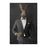 Rabbit drinking whiskey wearing gray suit large wall art print