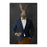 Rabbit drinking whiskey wearing navy and orange suit canvas wall art