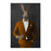 Rabbit drinking whiskey wearing orange suit large wall art print
