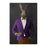 Rabbit drinking whiskey wearing purple and orange suit canvas wall art