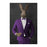 Rabbit drinking whiskey wearing purple suit large wall art print