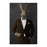 Rabbit smoking cigar wearing brown suit canvas wall art